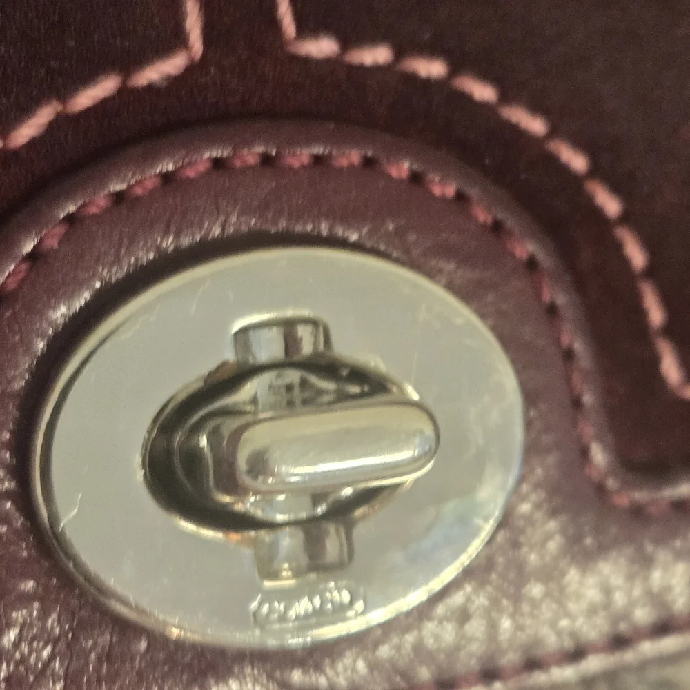 Coach Burgundy and Tweed Wristlet -used - Picture 14 of 16